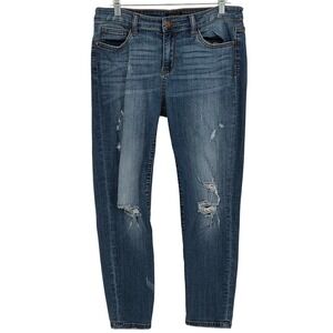 Judy Blue Women 15 / 32 Relaxed Fit Distressed Denim Jeans Dark Wash Everyday
